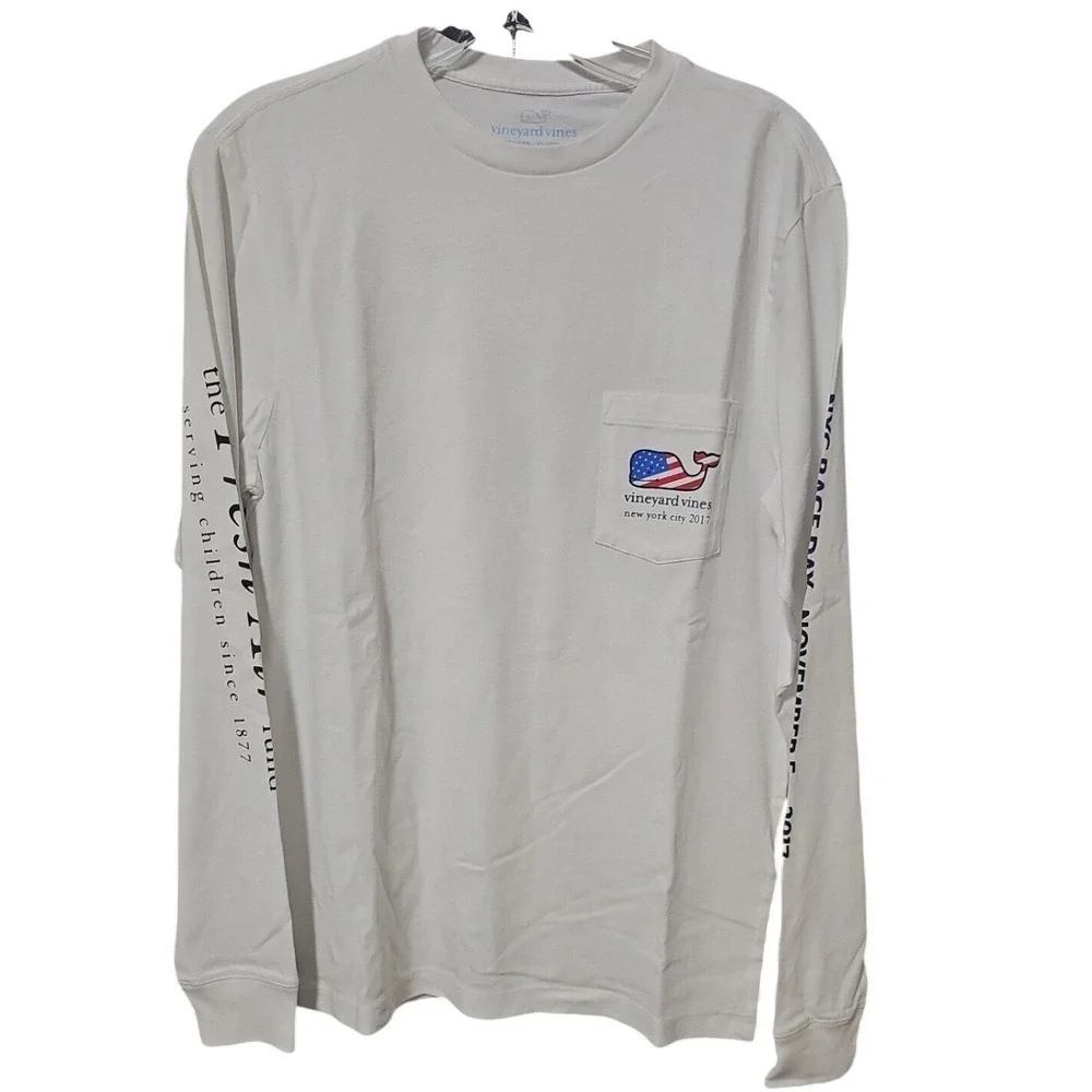 NWOT Vineyard Vines Unisex Small S RUN NYC Fresh Air‎ Fund LS Pocket Tee